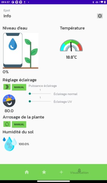 L'application qui donne accès aux données de l'E-pot